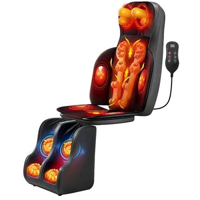 Full Body Massage Pad w/Foot Calf Massager,3D  Kneading,Heat,Vibration,Detachable