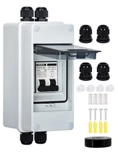 30 Amp DC Circuit Breaker with DIN Rail Enclosure, AC Disconnect Box Outdoor ...