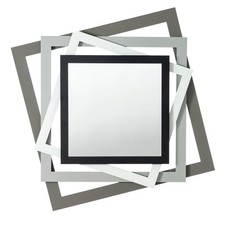 Arti & Mestieri - Specchio Da Parete Moderno Rubik colore Fango e alluminio e bi