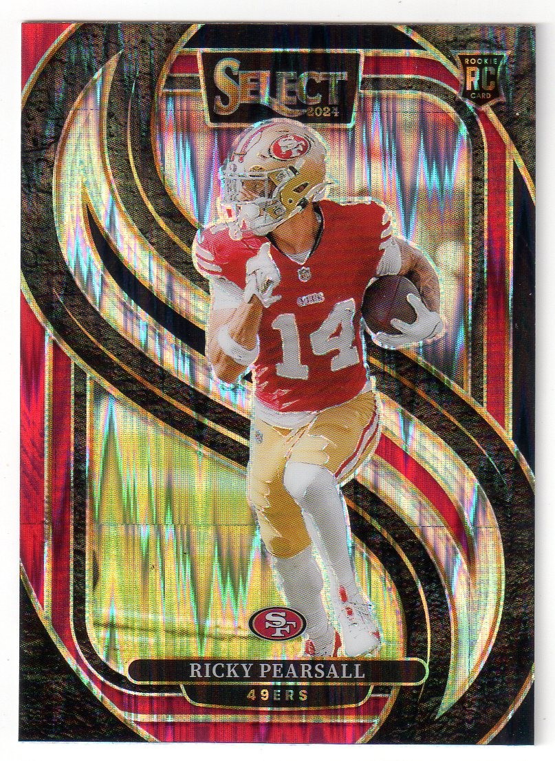 2024 Panini Select #173 RICKY PEARSALL PREMIER 'RED & BLACK' SHOCK PRIZM RC!
