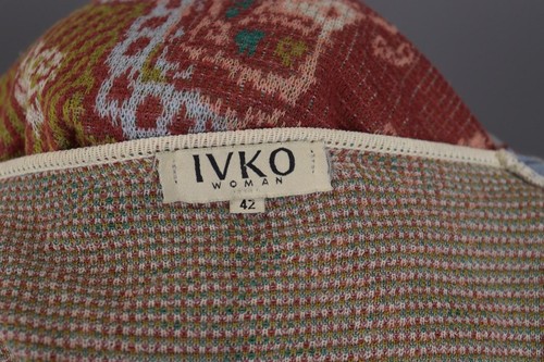 IVKO Multicolor Floral Cotton Asymmetrical Hem Open Front Cardigan Size 42 - Picture 20 of 22
