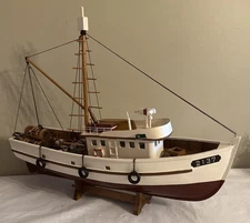 Stylish Wood Shrimp/Fishing Boat/ Trawler Display Model 18”Long GUC