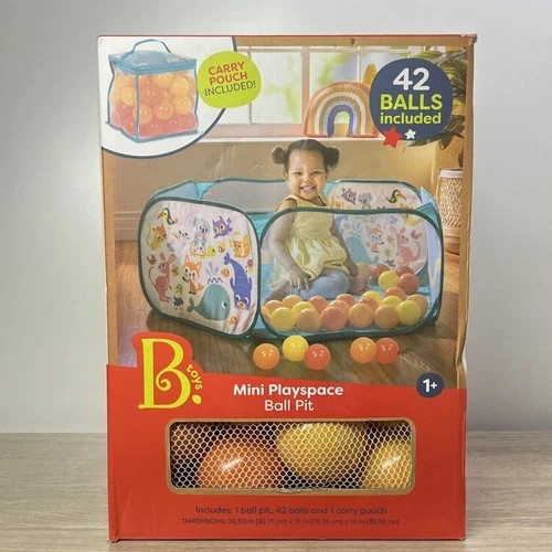 B. toys Mini Playspace Pop-Up Ball Pit 42 Balls Plastic **Open Box**