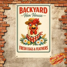 Cute Chicks Live Here Funny Outdoor Chicken Coop Decor Metal Tin Sign