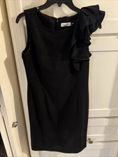 Calvin Klein Women's Knee Length Sleeveless Dress Color, Black, Size 8