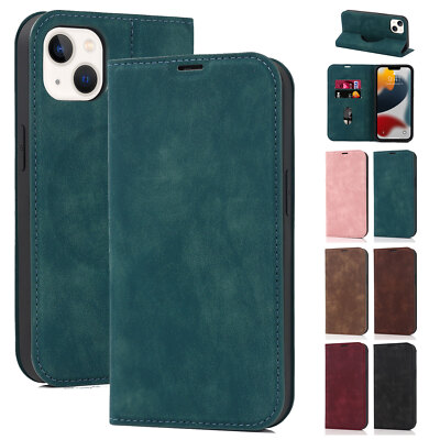 For iPhone 17 16 15 14 13 12 11 XR Magnetic Flip Holder Card Slots Mag Safe Case