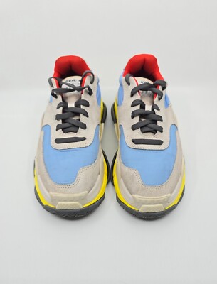Balenciaga Triple S 2.0 Sneakers Light Gray Blue Yellow Suede