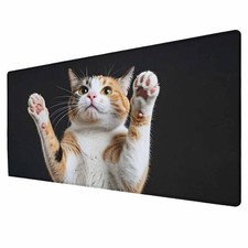Calico Cat with Paws Up Full Desk Mouse Pad Cute Cat Poses Feline Charm Art L...