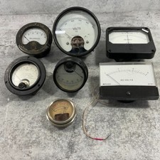 Lot of 7 Vintage Gauges + Meters Amps Ohms Volts Decibels Output