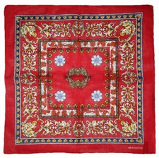 22"x22" Floral Angel Cherub Red 100 Cotton Bandana