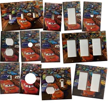 Cars Lightning McQueen Light Switch Power Outlet wall Cover Plate Home Decor