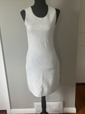 Athleta Dress Chills and Valleys Tank Sweater Gray White Striped Small