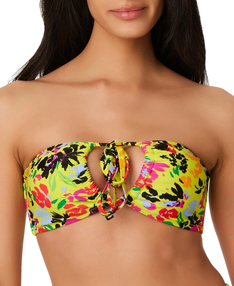 Bar III Mujer S Amarillo Floral Elegante Convertible Bikini Top Traje de Baño Multi Talla S Foto 2 de 3