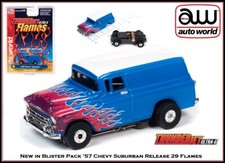 Auto World '57 Chevy Suburban Flames New in Blister Pack Also Fits AW SC353
