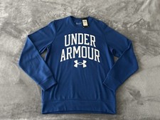 Under Armour Rival Terry Crew Mens Medium Crewneck Pullover Sweatshirt Blue New