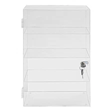 Acrylic Display Case with Lock Keys, 4-tier Showcase Display Cabinet for Home