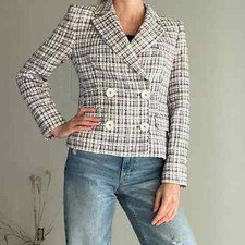 Zara Blazer Double Breasted Weaved Textured