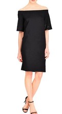 LAUREN RALPH LAUREN Womens BLACK PONTE LAZER CUT OUT SZ S Sheath Shift Dress NWT
