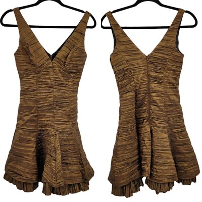 bronze skater dress Brown Lace Ice Skating Dress: Adult XS Competition Costume