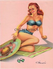 Scarso bikini Frank D'Amario sexy pin-up rosso bagno bellezza stampa cheesecake