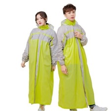 Women Men Hooded Raincoat Rain Jacket Coat Top Long Waterproof Loose Casual