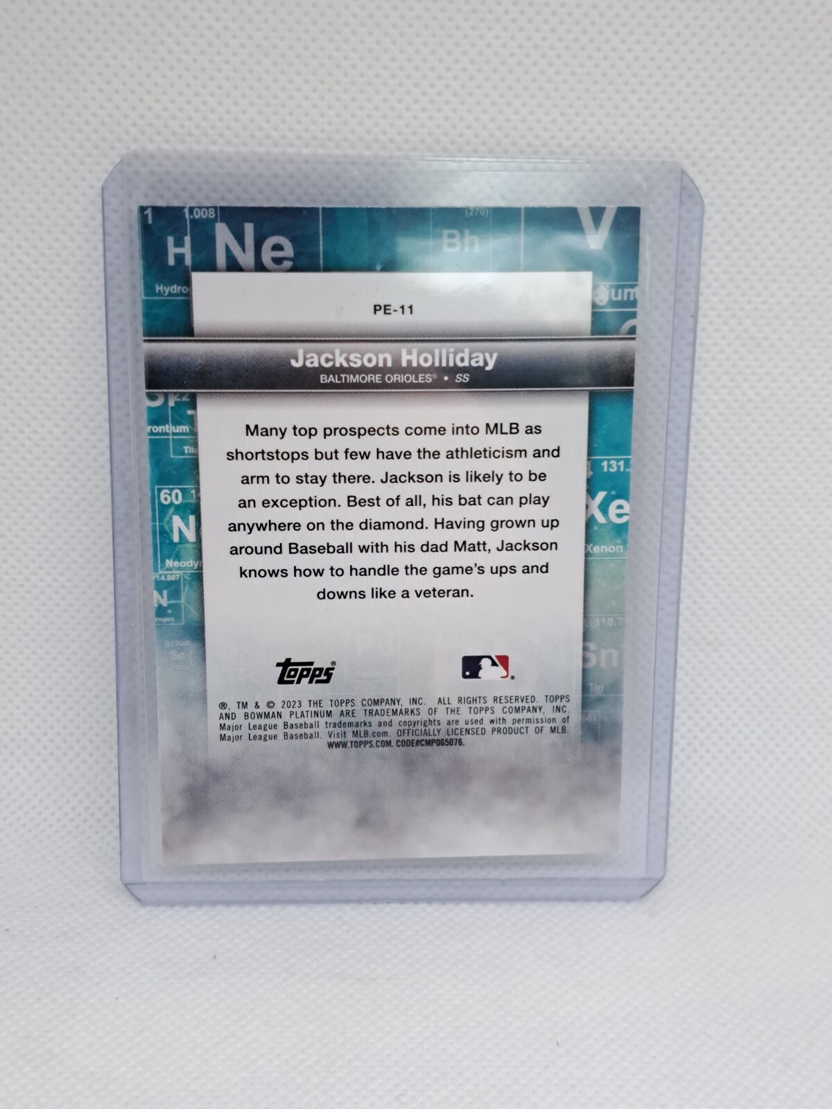 2023 Bowman Platinum Jackson Holiday Precious Elements #11 Baltimore Orioles