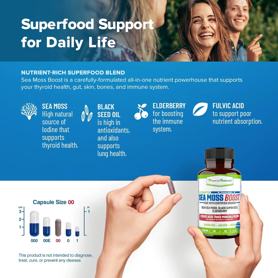 Certified Organic Sea Moss, Black Seed Oil, Elderberry + Fulvic Acid Mineral-USA - Image 4 of 4