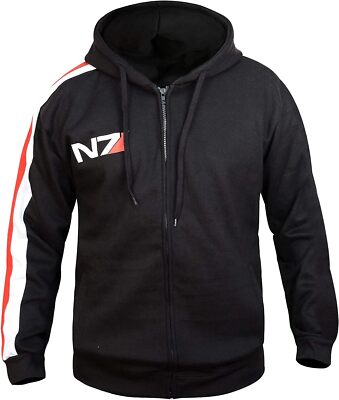 N7 Hoodie Mass Effect Commander Sheppard Video Game Cosplay Zip Up Fleece Jacket