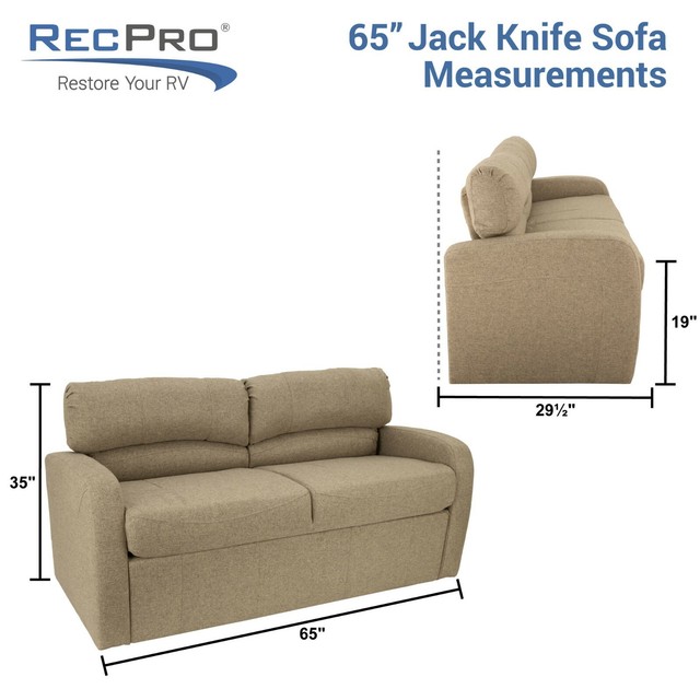 65" Jack Knife RV Sleeper Sofa With Arms RV Furniture RV Couch Cloth