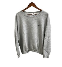 Vintage 90s Nike Swoosh Crewneck Sweatshirt XL Made In USA Grey