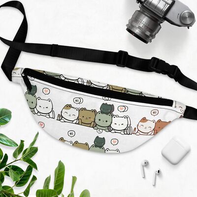 strap fanny packs cute Kawaii Kitty Fanny pack cute cats crossbody hip pack- sling