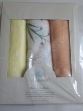 Cloud Island Muslin Blankets 3-Pack 100% Cotton