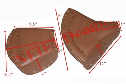 Pour Norton Royal Enfield BSA Lycett Fauve Faux Cuir Avant Arrière Siège De Aes - Photo 4/12