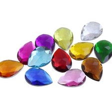 18x13mm Flat Back Teardrop Acrylic Rhinestones Plastic Gems Embelishments 30 Pcs