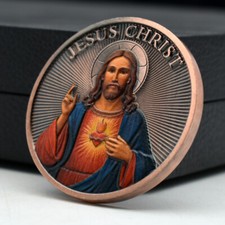 Moneda Desafío Cruz Jesucristo SANTA BIBLIA Medalla de Bronce Juan 3:16 Recuerdo