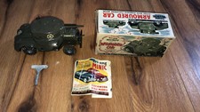 **READ** VTG Triang Minic Series II Armoured Car Army Toy clockwork Wind Up Box