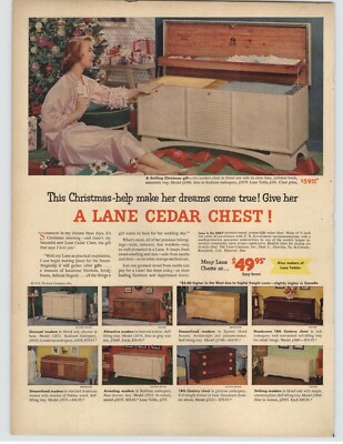 1968 Lane Cedar Chest Vintage Furniture Magazine Print Ad