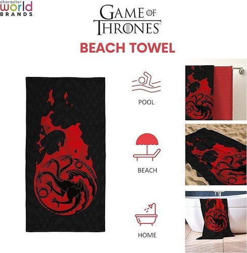 Asciugamano Game of Thrones House of the Dragon con licenza ufficiale edizione limitata - Foto 3 di 7