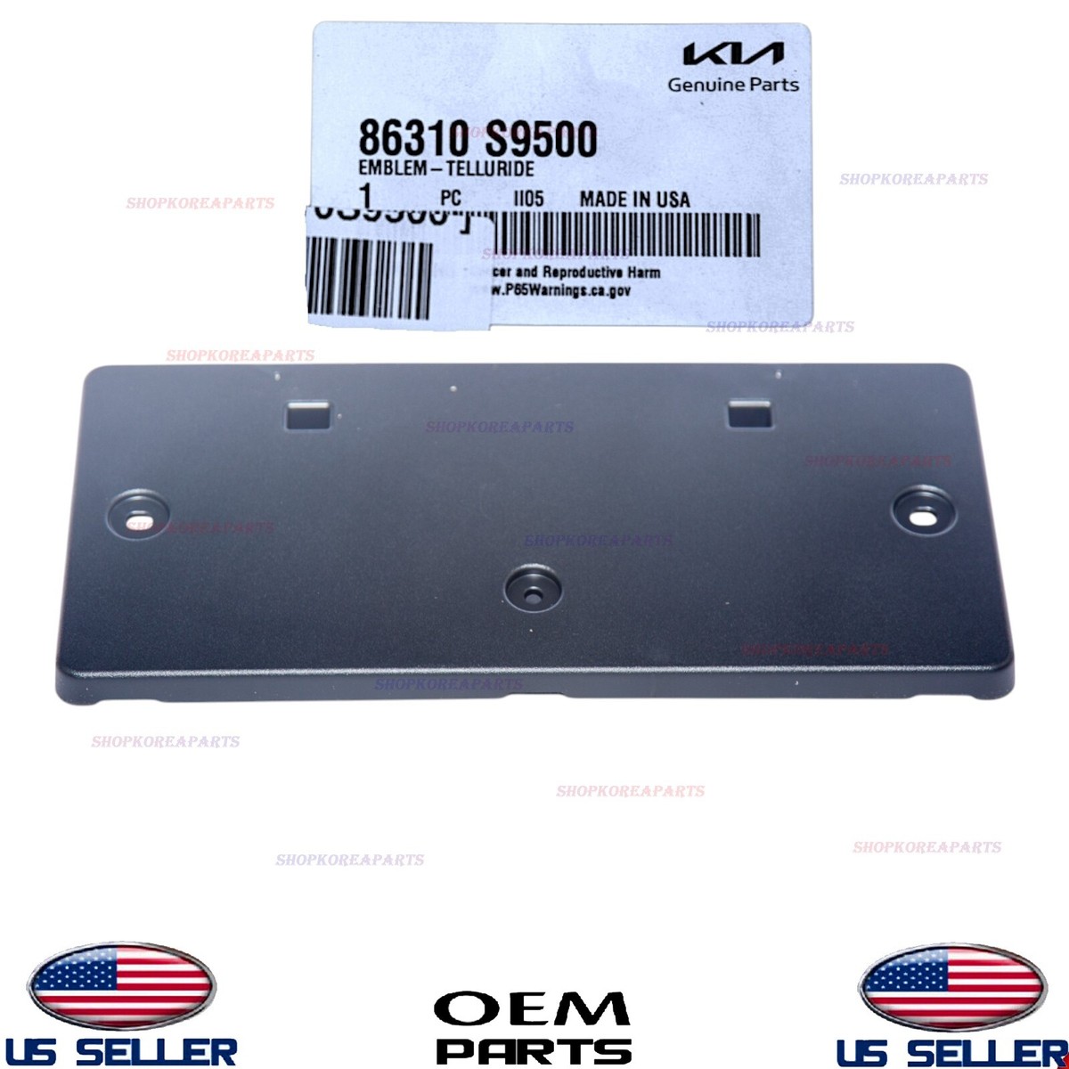 Genuine Front License Plate Mounting Bracket ⭐OEM⭐ Kia Telluride