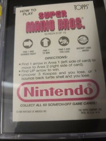 1989 Topps Nintendo Scratch-Off #9 Super Mario Bros POP 1 Screen 9 NES SGC 9 MNT