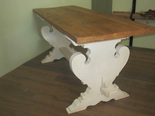 TAVOLO CONSOLE LEGNO VECCHIO SHABBY DIETRO DIVANO COUNTRY PEZZO UNICO - Foto 5 di 9