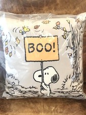 Pottery Barn Peanuts Snoopy Indoor/Outdoor Trick-Or-Treat Boo Pillow, Halloween