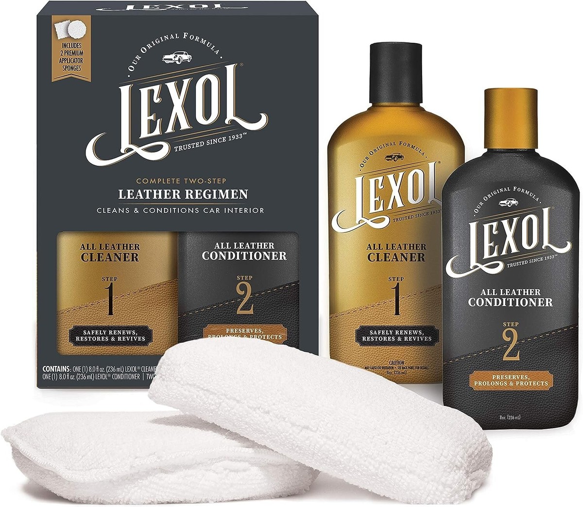 LEXOL LEATHER CONDITIONER LEATHER CLEANER KIT Car Furniture Shoes Bags Care  NEW
