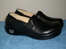 Women's Alegria Keli Black Nappa Professional Leather Loafers Clogs 35M US 5-5.5