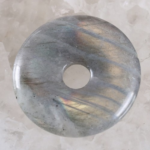 1 x Donut Disc Anhänger Edelstein Echtstein nach Wahl, mit / ohne Lederband - Bild 58 von 98