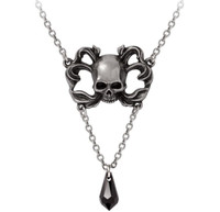 Alchemy Gothic Sweet Tod AnhäNger Totenkopf Schwarz Kristall Fein Englisch Zinn