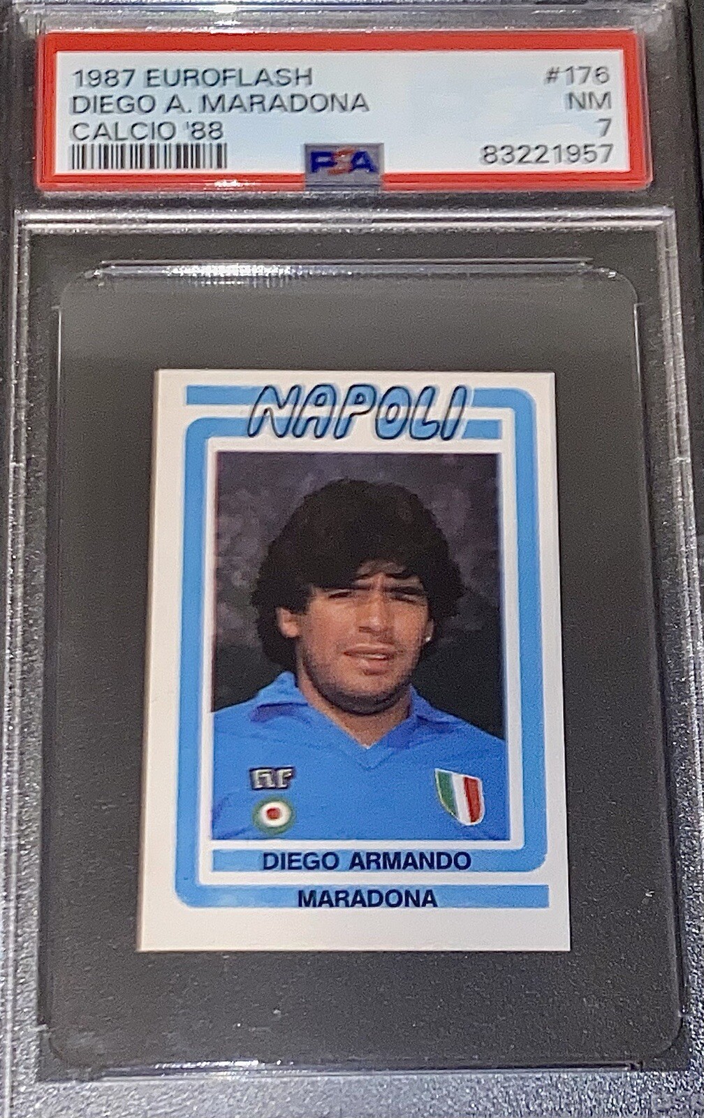 1987 Euroflash Calcio Diego Maradona '88 #176 PSA 7 Napoli Argentina RARE Pop 1