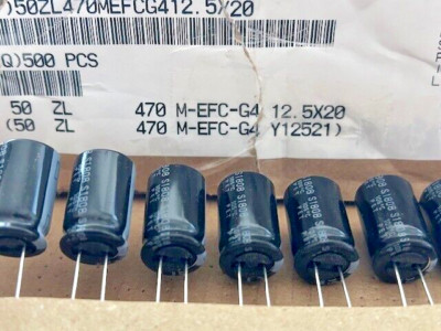 100 Stück Elko Rubycon radial 50ZL470MEFCG412.5X20 - 470uF - 50V - RM5