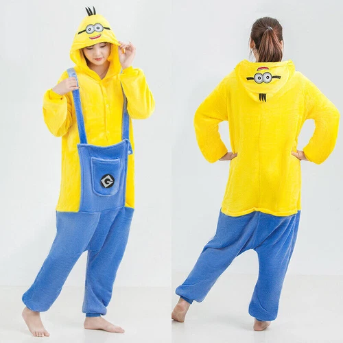 Pigiama Costume Adulto Unisex Pigiama Minions Cosplay Onesie12 Kigurumi Animale - Foto 9 di 18