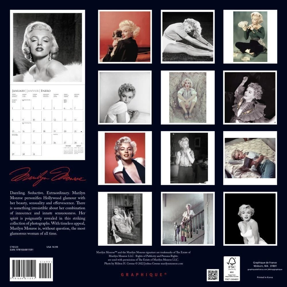 Marilyn Monroe 2026 Wall Calendar